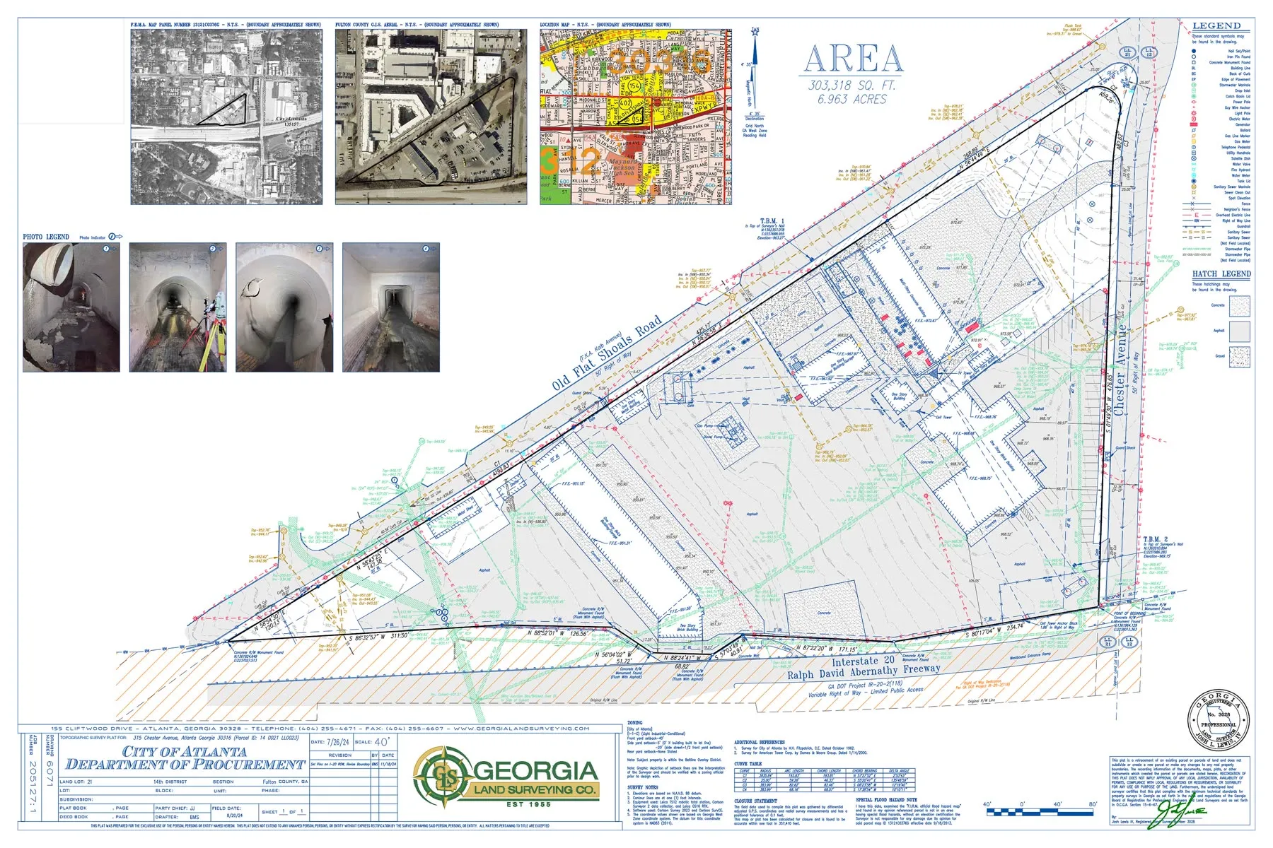 Commercial survey plat of a Chester Avenue property