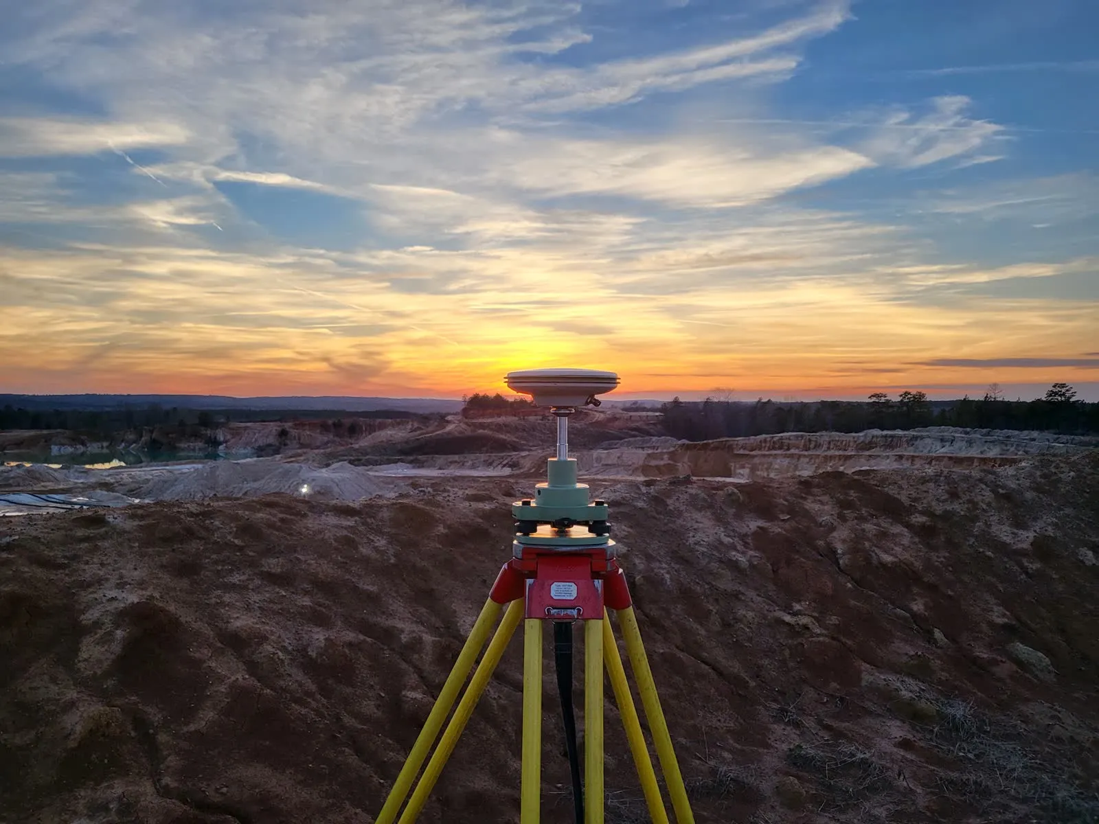 GNSS base at sunset